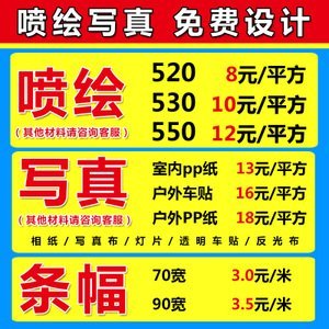 喷绘和写真的区别给大这说明一下